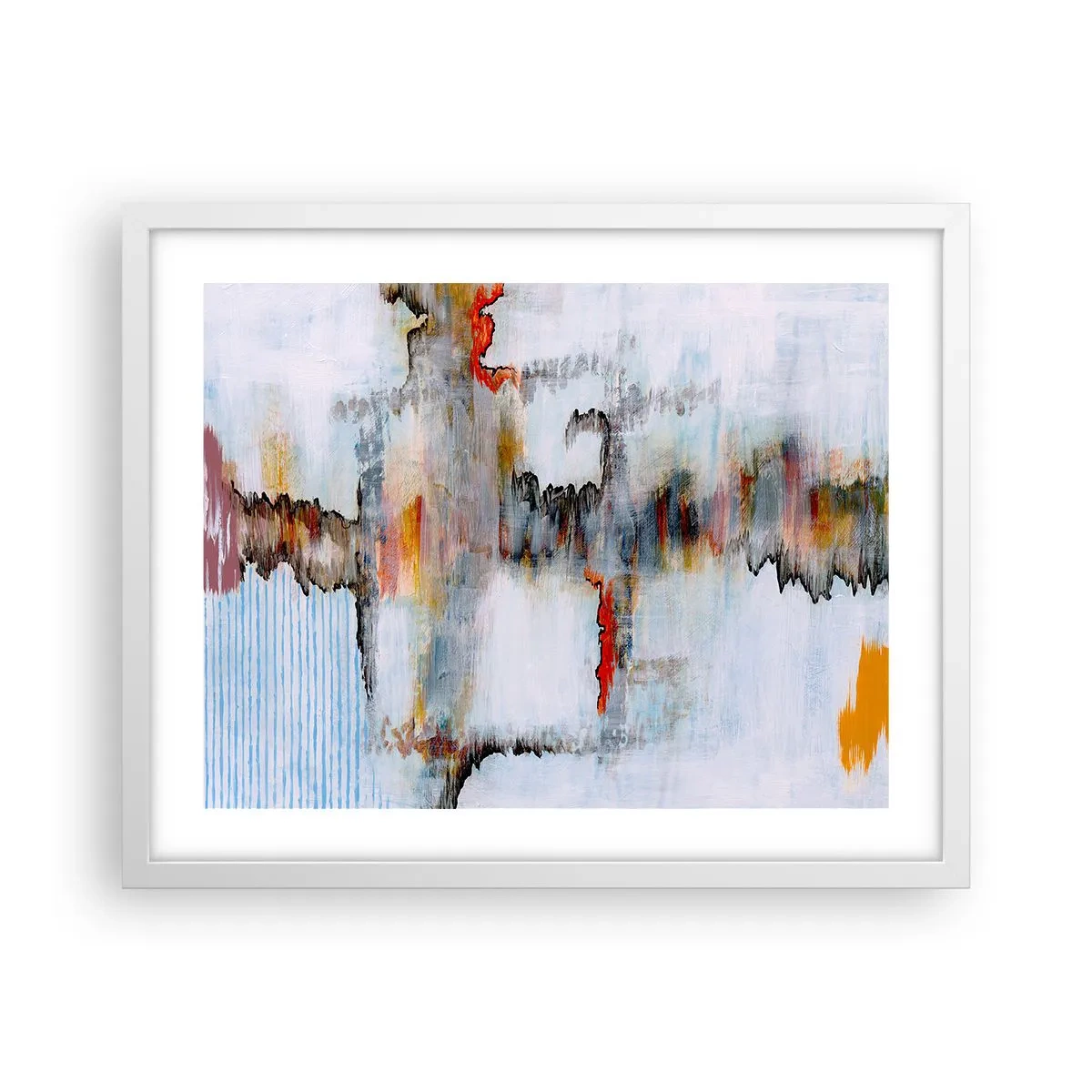 Poster în ramă albă - Cu bățul pe apă - 50x40 cm