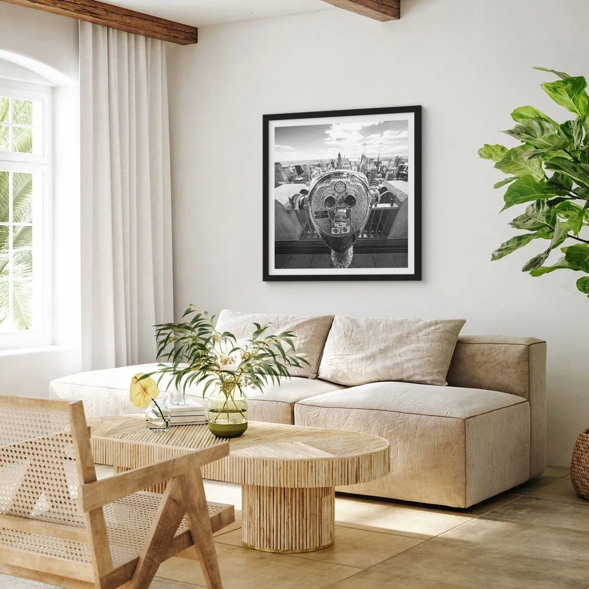 Poster în ramă neagră - Orașul de deasupra orașelor - 40x40 cm