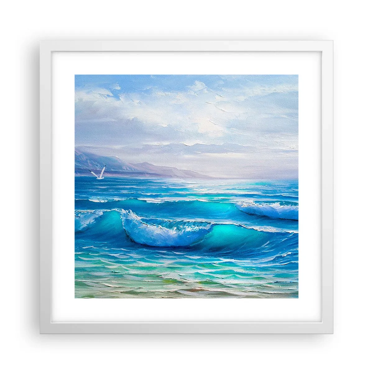 Poster în ramă albă - Oferă alinare - 40x40 cm