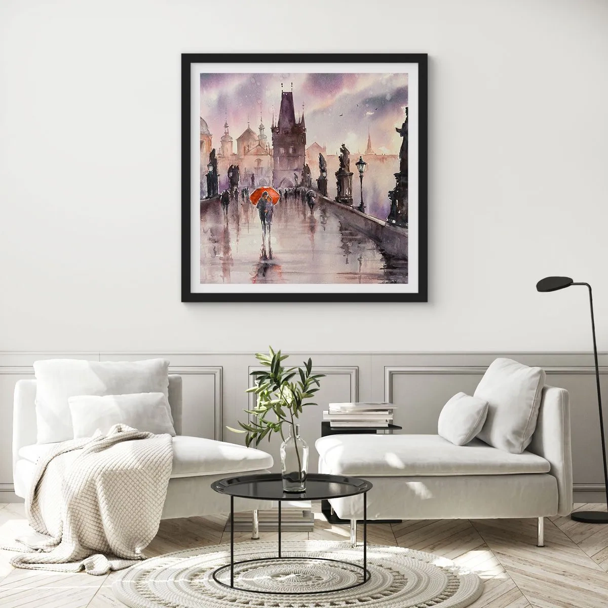 Poster în ramă neagră - Oamenii nu se schimbă - 40x40 cm