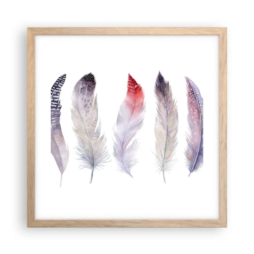 Poster în ramă de stejar deschis - Delicate ca o ceață multicoloră - 40x40 cm
