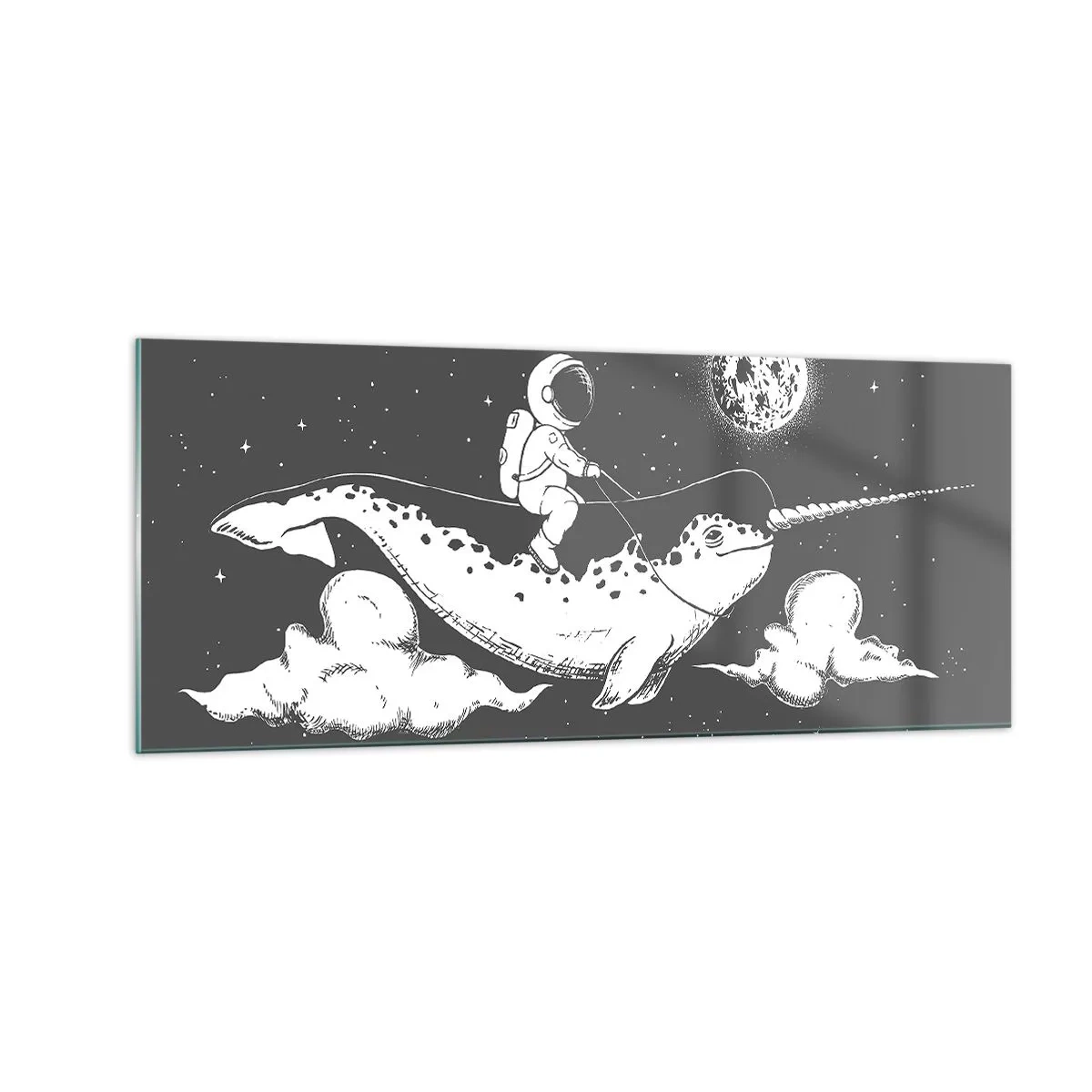 Tablou pe sticlă - Cavalerul Spațial - 100x40 cm