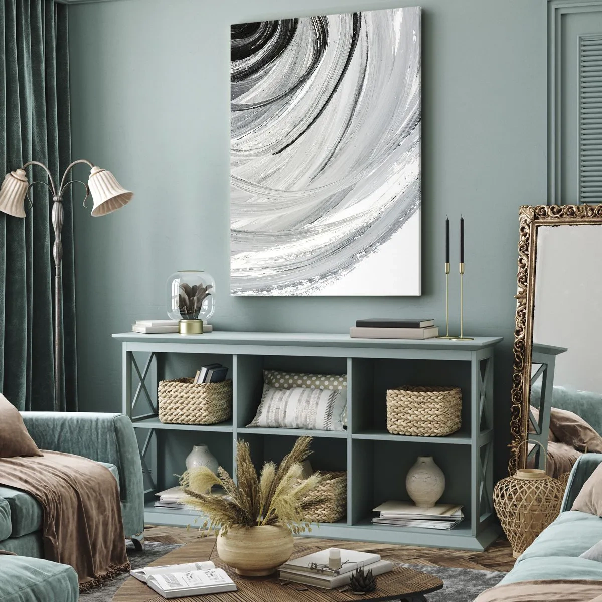 Tablou pe pânză - Compoziție orbitală - 55x100 cm