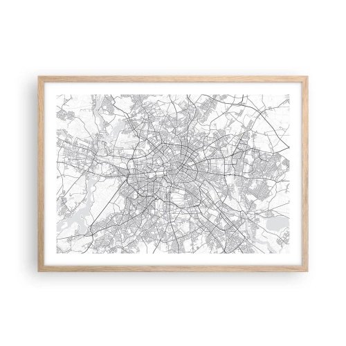 Poster în ramă de stejar deschis - Floare de Berlin - 70x50 cm