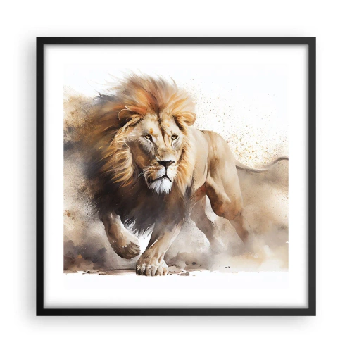 Poster în ramă neagră - Regele se mișcă - 50x50 cm