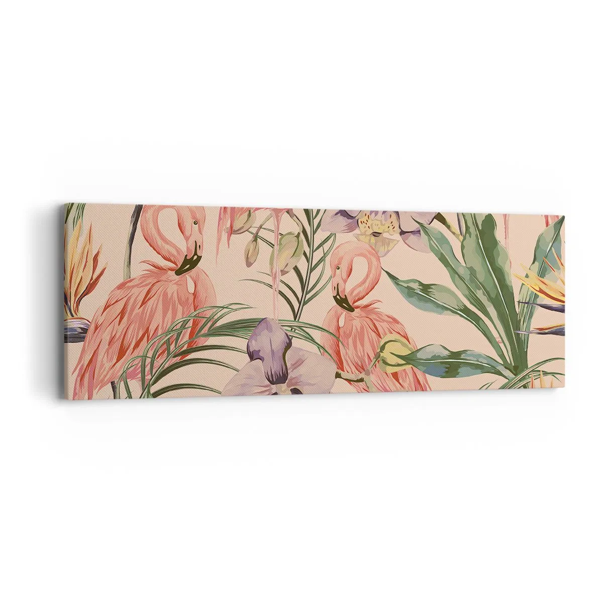 Tablou pe pânză - Balet floral roz - 90x30 cm