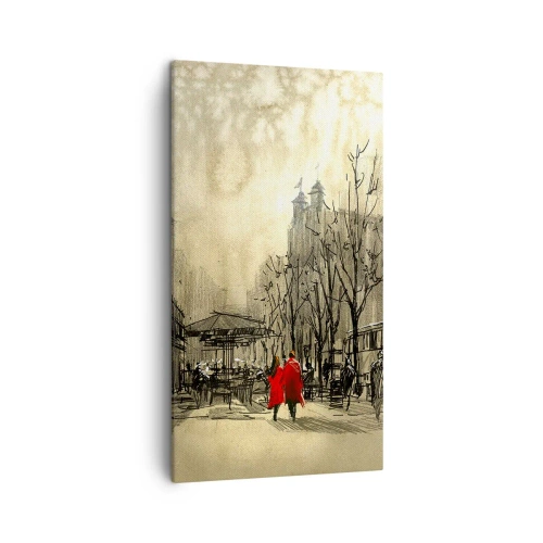 Tablou pe pânză - O întâlnire în ceața londoneză - 45x80 cm