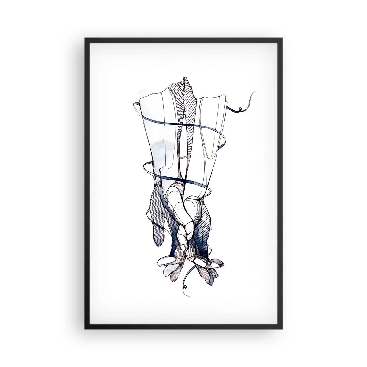 Poster în ramă neagră - Un studiu al atingerii - 61x91 cm
