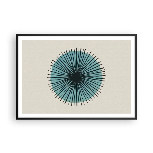 Poster în ramă neagră - Radiant pe albastru - 100x70 cm