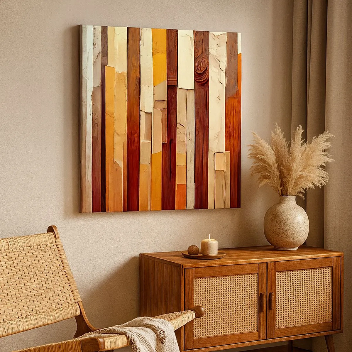 Tablou pe pânză - Imnul copacilor din pădure - 30x30 cm