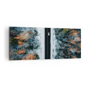 Tablou pe pânză - Prin pădurea de iarnă - 120x50 cm