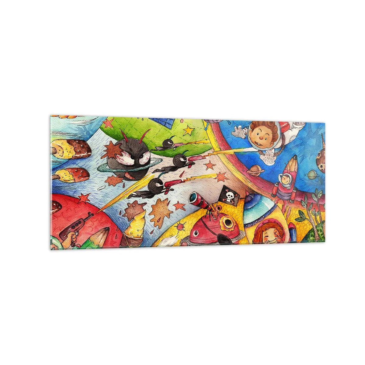 Tablou pe sticlă - O mare aventură spațială - 120x50 cm