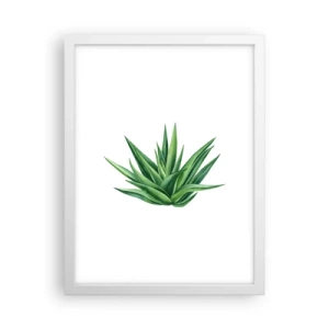 Poster în ramă albă - Verde - putere - viață - 30x40 cm