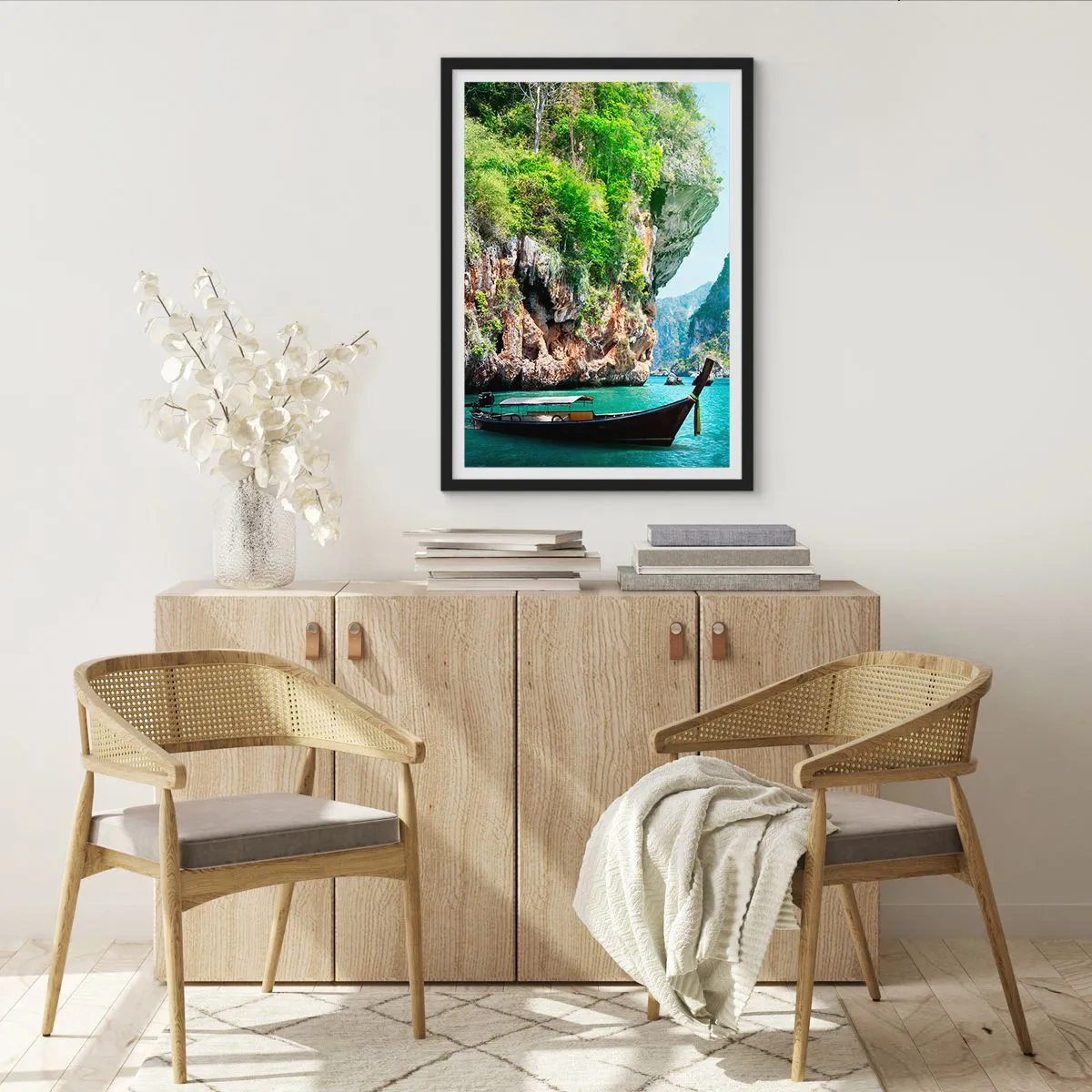 Poster în ramă neagră - Invitație la o călătorie exotică - 61x91 cm