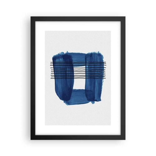 Poster în ramă neagră - Compoziție albastru-negru - 30x40 cm