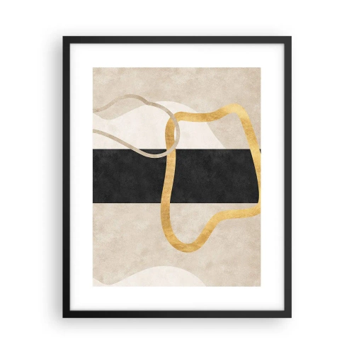 Poster în ramă neagră - Forme înbuclite - 40x50 cm