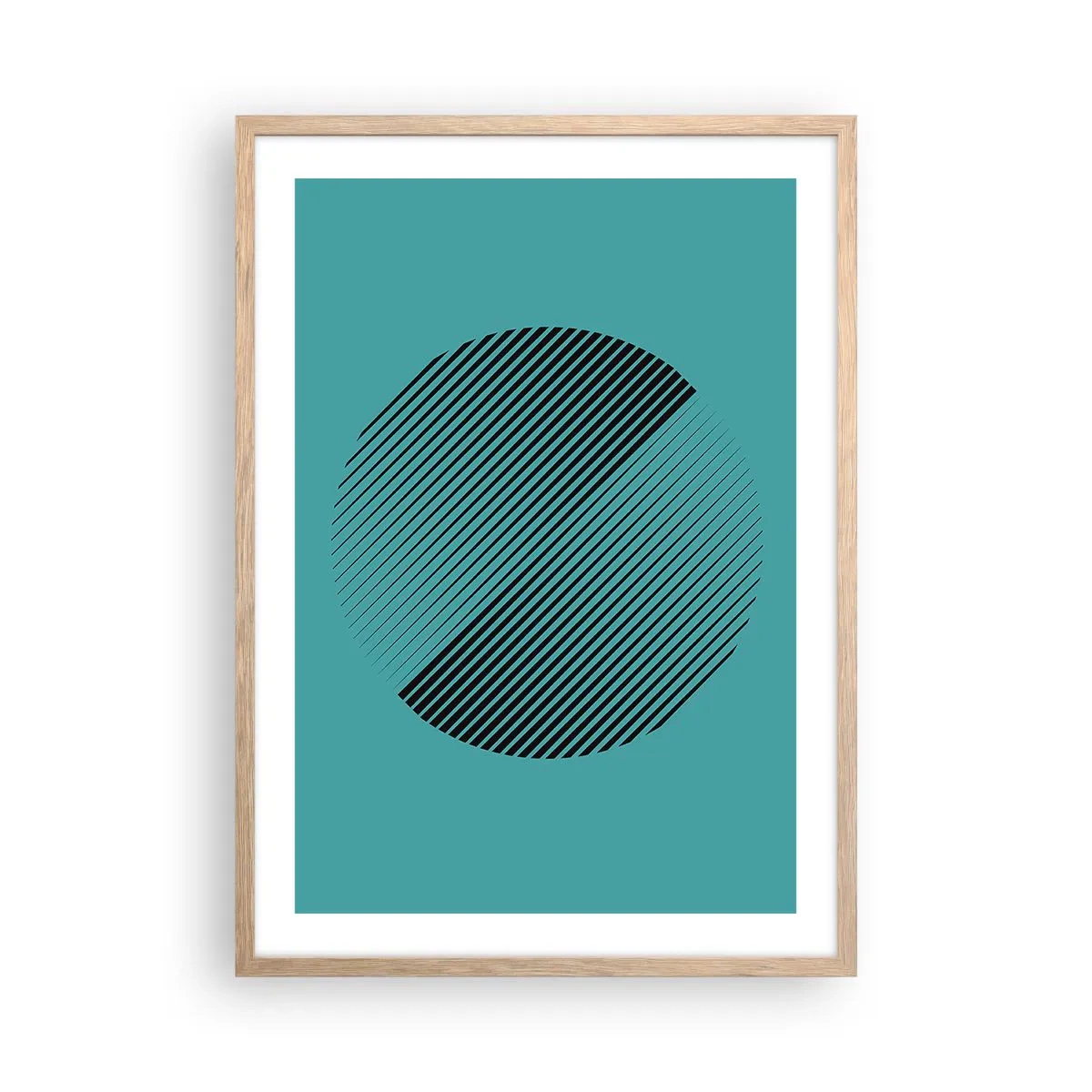 Poster în ramă de stejar deschis - Cercul - o variație geometrică - 50x70 cm