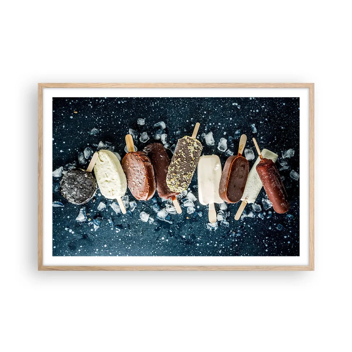Poster în ramă de stejar deschis - Gustul unei veri fierbinți - 91x61 cm