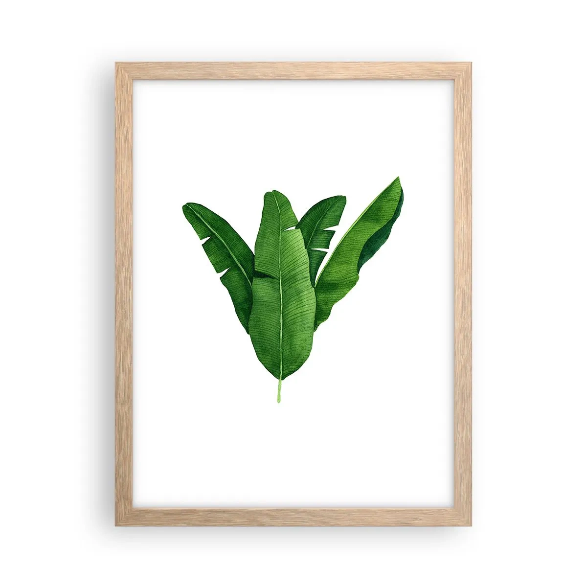 Poster în ramă de stejar deschis - Simetrie verde - 30x40 cm