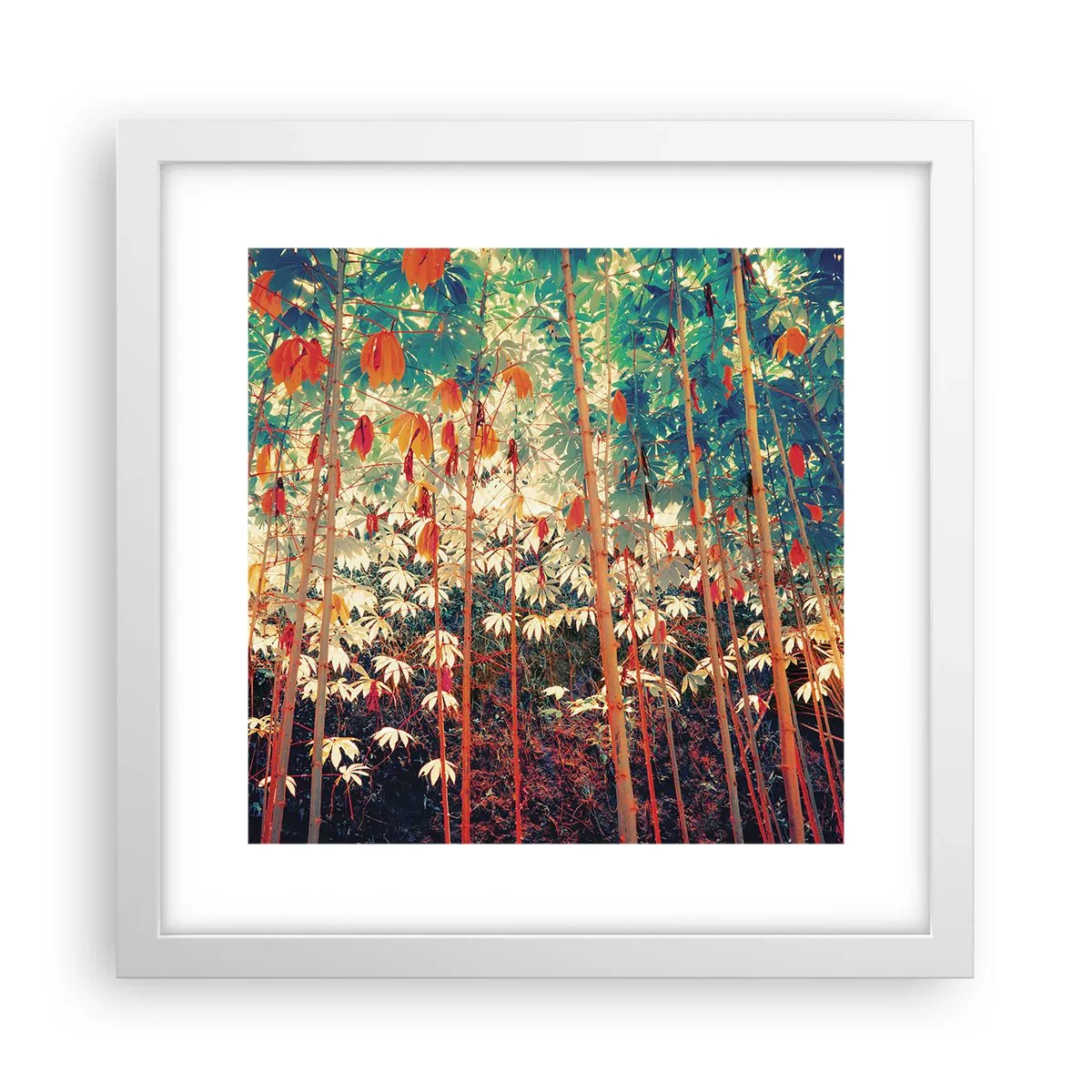 Poster în ramă albă - Viața secretă a frunzelor - 30x30 cm