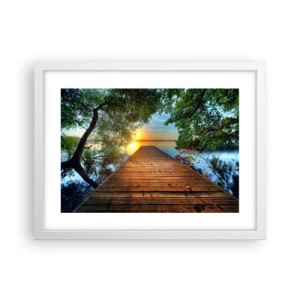 Poster în ramă albă - Nu te grăbi, stai jos - 40x30 cm