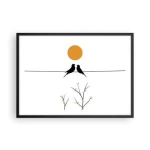 Poster în ramă neagră - Seară cu privighetori - 70x50 cm