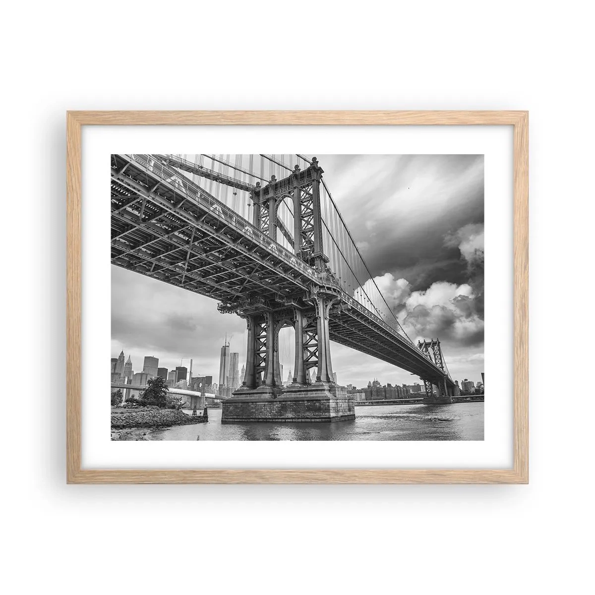 Poster în ramă de stejar deschis - Spre inima orașului - 50x40 cm