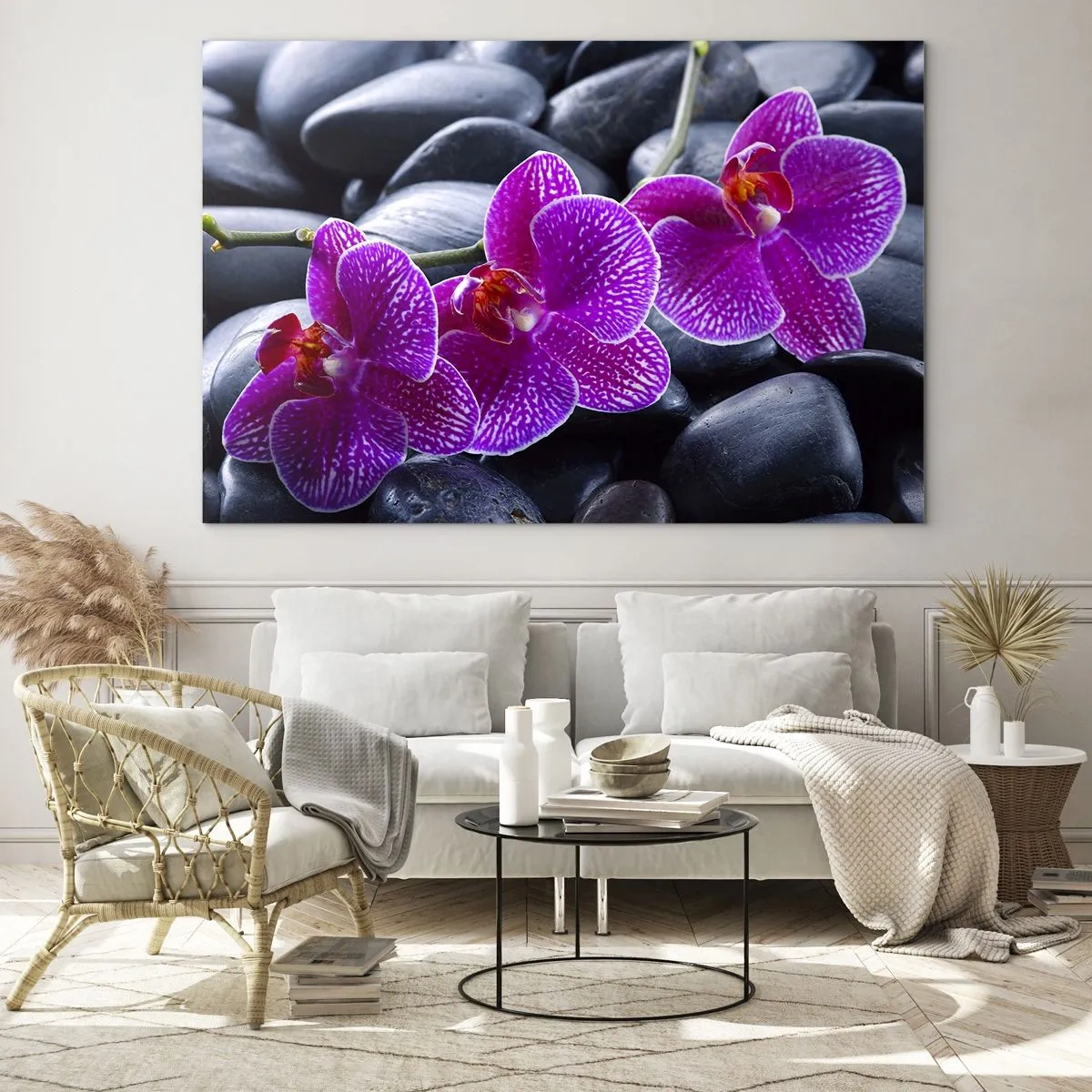 Tablou pe sticlă - Pietrele s-au luminat de încântare - 100x70 cm