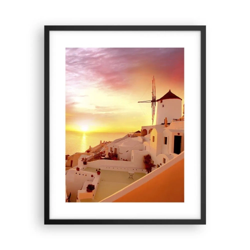 Poster în ramă neagră - Dizolvându-se în alb și auriu - 40x50 cm