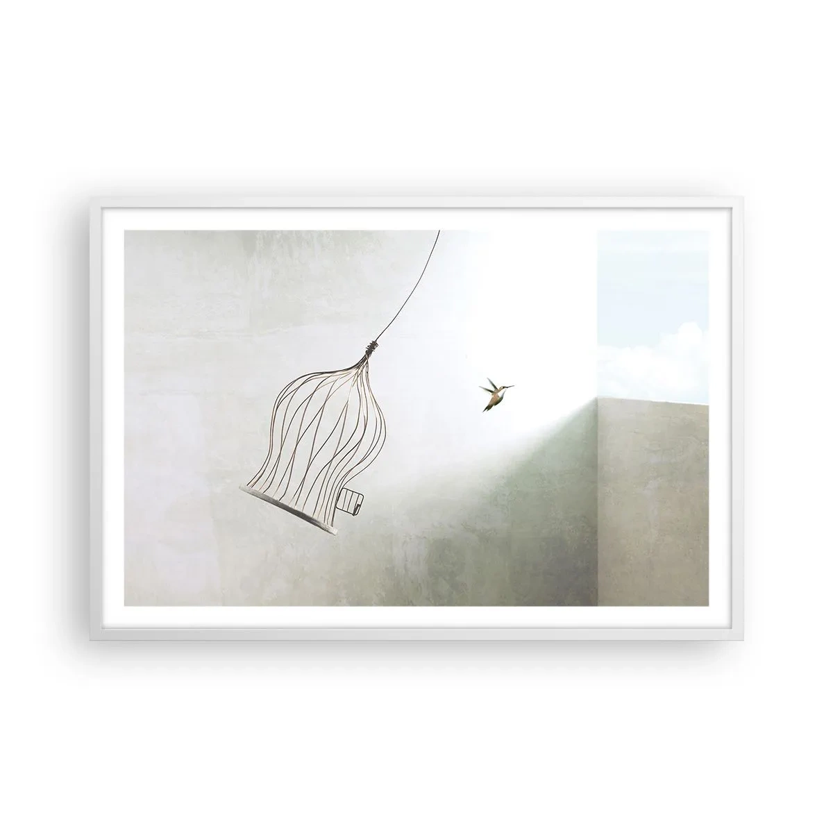 Poster în ramă albă - Eliberat - 91x61 cm