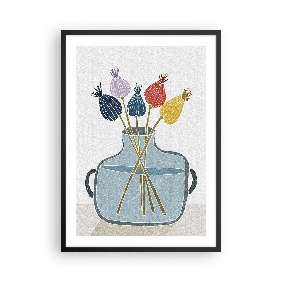 Poster în ramă neagră - Paparune sau maci? - 50x70 cm