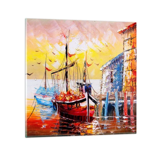 Tablou pe sticlă - Întoarcere fericită - 30x30 cm