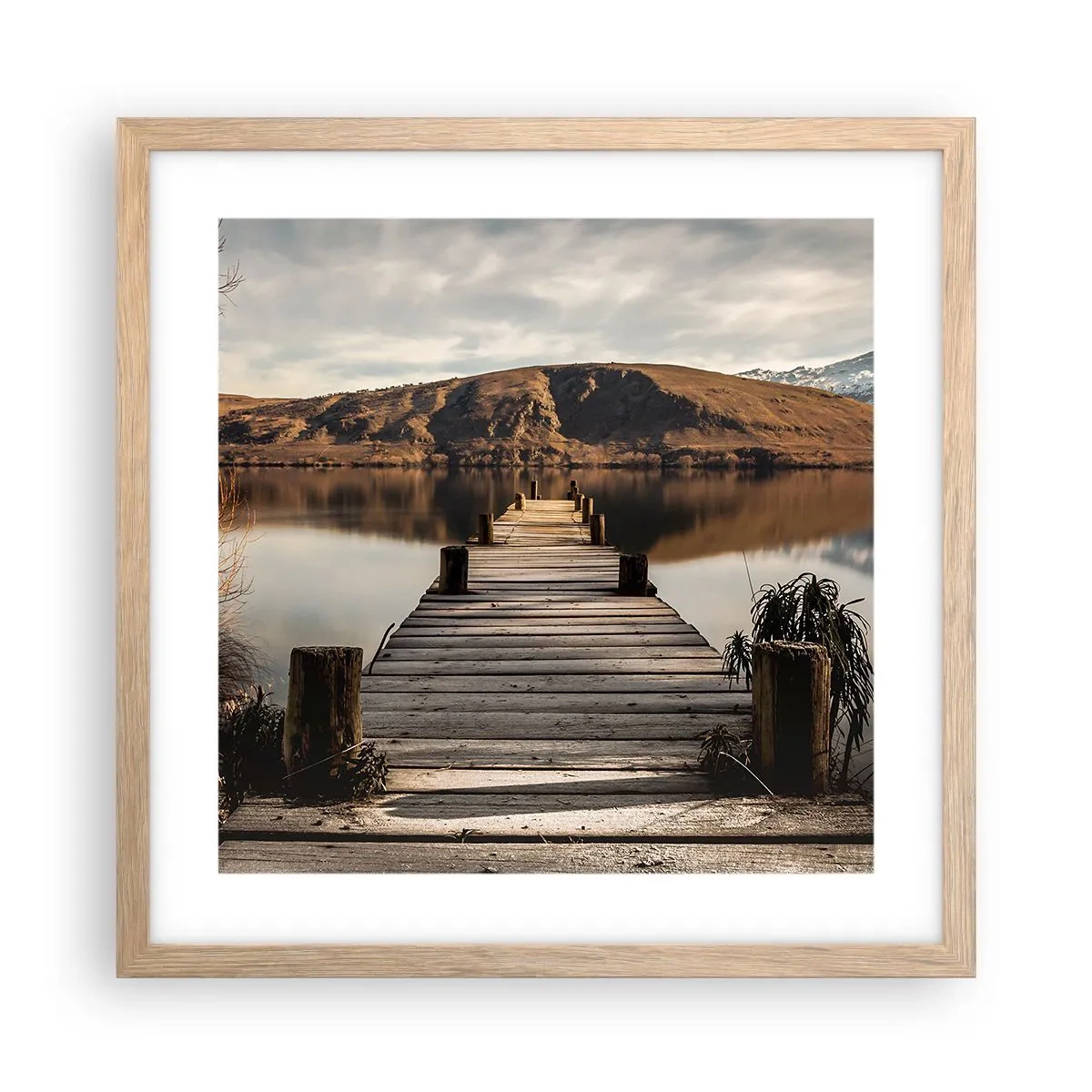 Poster în ramă de stejar deschis - Peisaj în tăcere - 40x40 cm