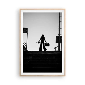 Poster în ramă de stejar deschis - Rătăcire urbană - 61x91 cm