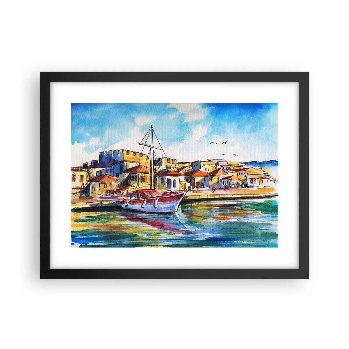 Poster în ramă neagră - Curcubeu după-amiază - 40x30 cm