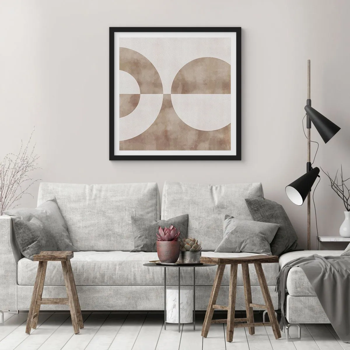 Poster în ramă neagră - Similitudini și diferențe - 50x50 cm