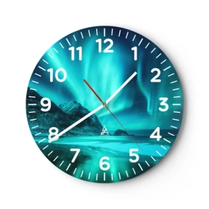 Ceas de perete - Ceas pe sticlă - Minunile din nord - 40x40 cm