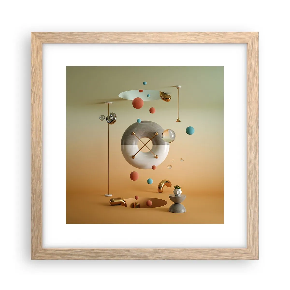 Poster în ramă de stejar deschis - Orice se poate întâmpla - 30x30 cm