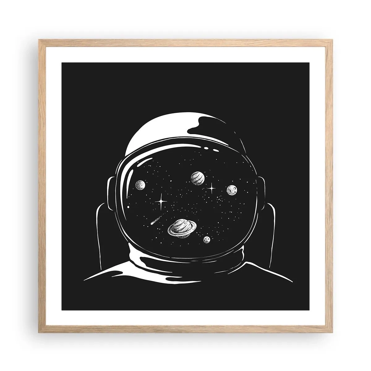 Poster în ramă de stejar deschis - Mișto priveliște - 60x60 cm