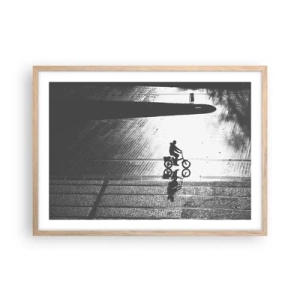 Poster în ramă de stejar deschis - Înainte, prin oraș - 70x50 cm