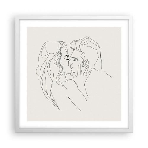 Poster în ramă albă - Încurcați în sentimente - 50x50 cm