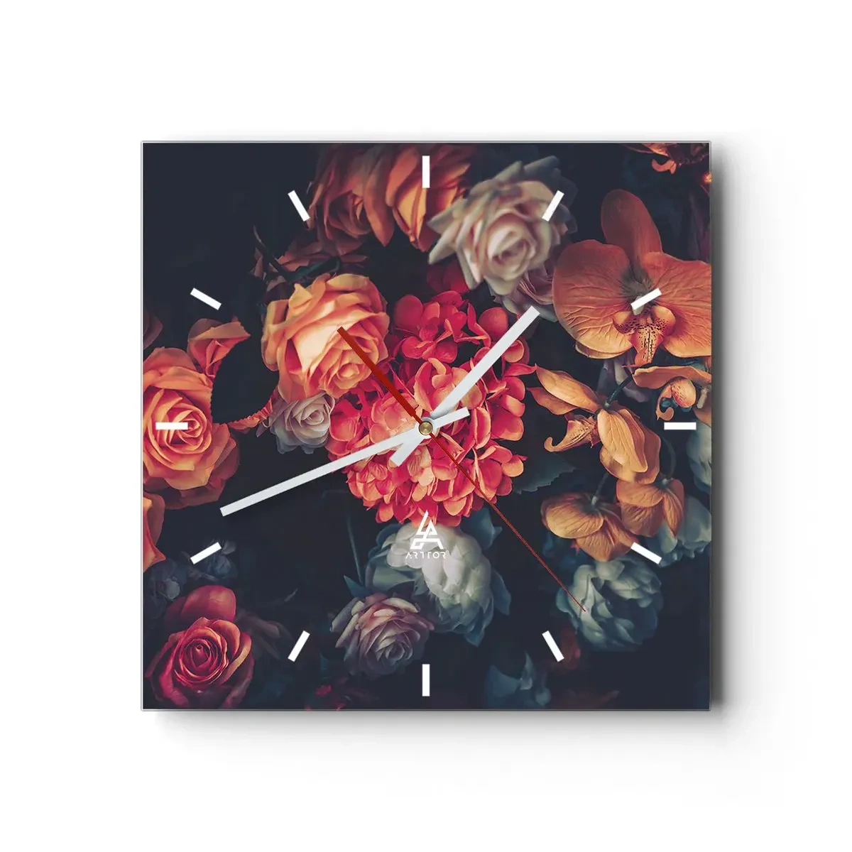 Ceas de perete - Ceas pe sticlă - Ca la maeștri olandezi - 40x40 cm