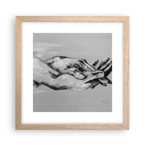 Poster în ramă de stejar deschis - Începutul... - 30x30 cm