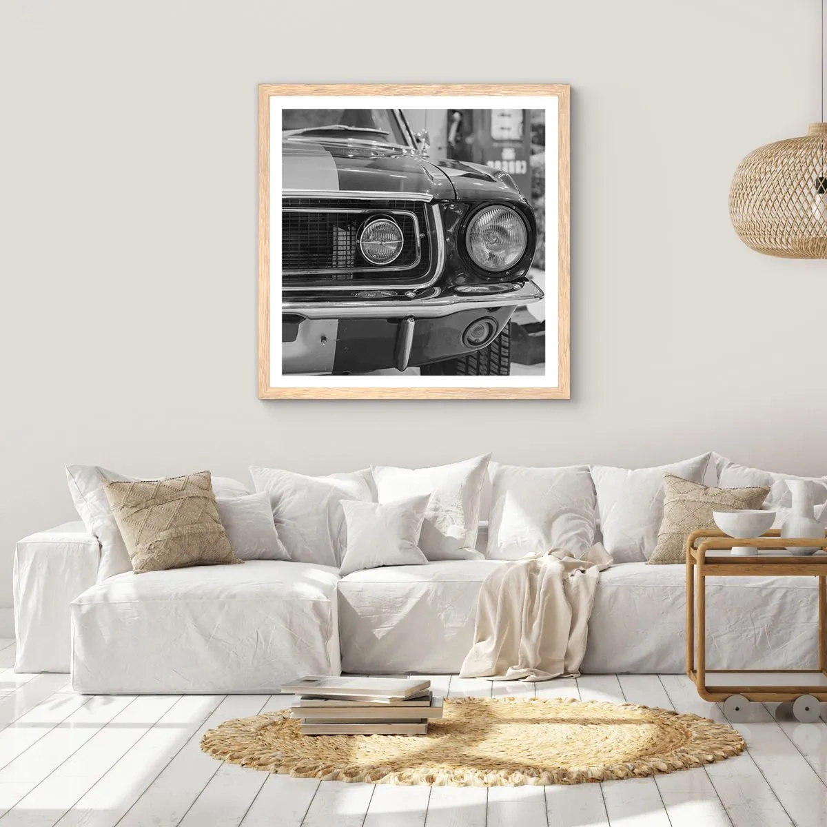 Poster în ramă de stejar deschis - Condus dur - 50x50 cm