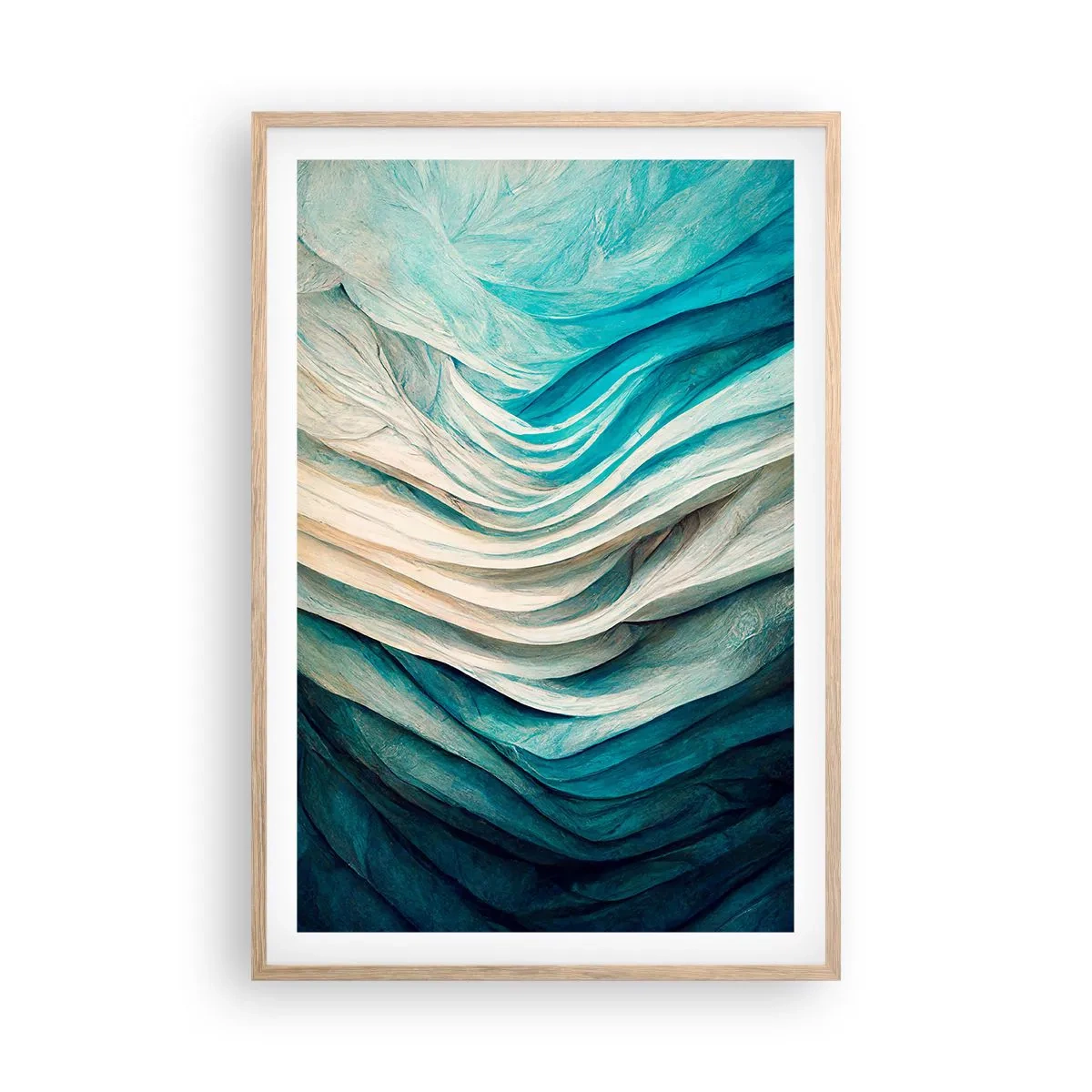 Poster în ramă de stejar deschis - Insațiabilitate albastră - 61x91 cm