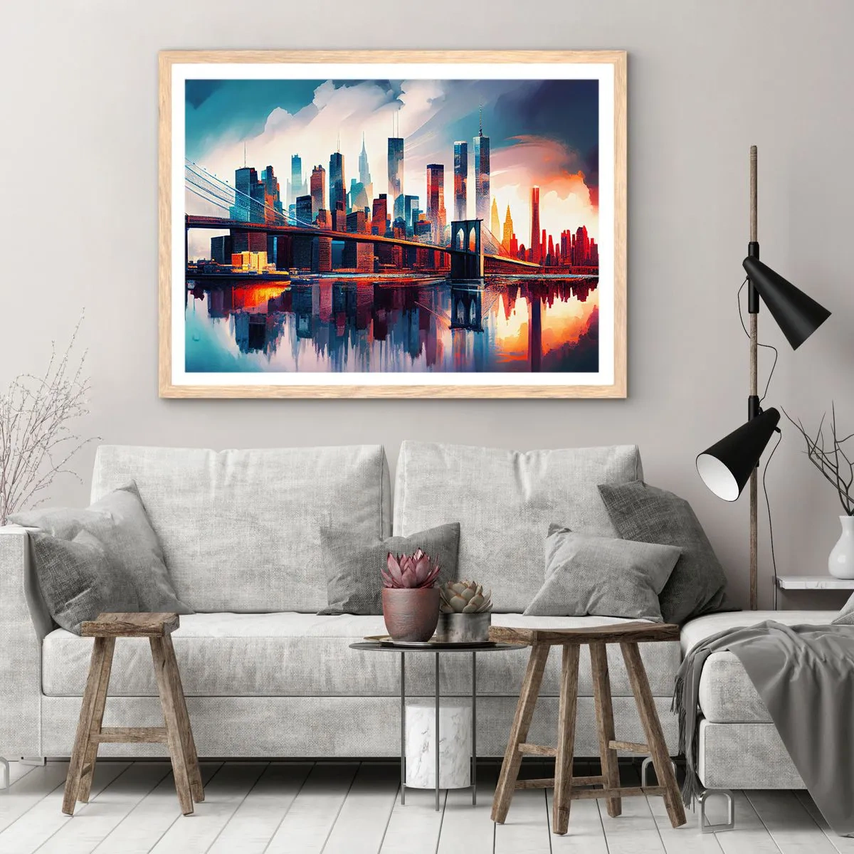 Poster în ramă de stejar deschis - New York fenomenal - 91x61 cm