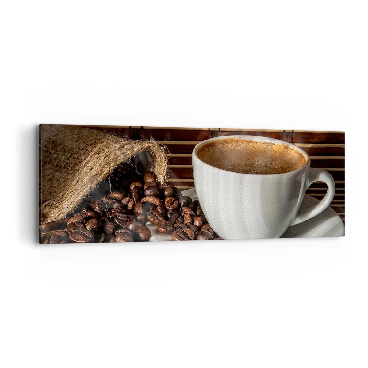 Tablou pe pânză - Negru de cărbune, transparență de chihlimbar - 90x30 cm