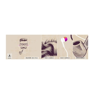 Mostră tapet autocolant Deluxe Sticker - Un bărbat adevărat? - Om, Abstracția, țeavă - 100x30 cm