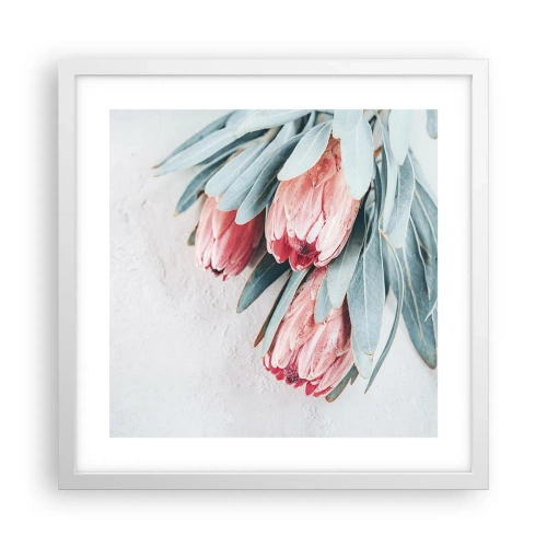 Poster în ramă albă - Rușinate de propria lor frumusețe - 40x40 cm