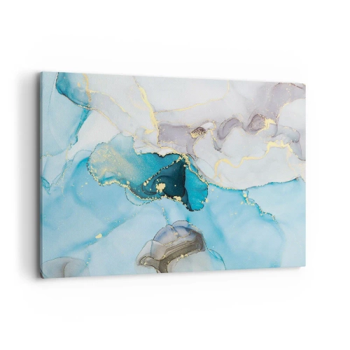 Tablou pe pânză - Un studiu al întâlnirii dintre gri și turcoaz - 120x80 cm